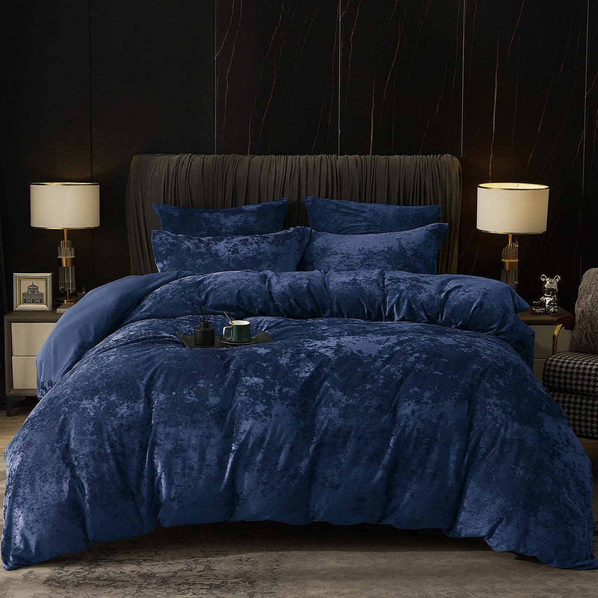 Phf Truely Velvet Duvet Cover Set Twin Size, 2Pcs Ultra Soft Breathable Comforter Cover Set, Luxury Cozy Flannel Duvet Cover Wit