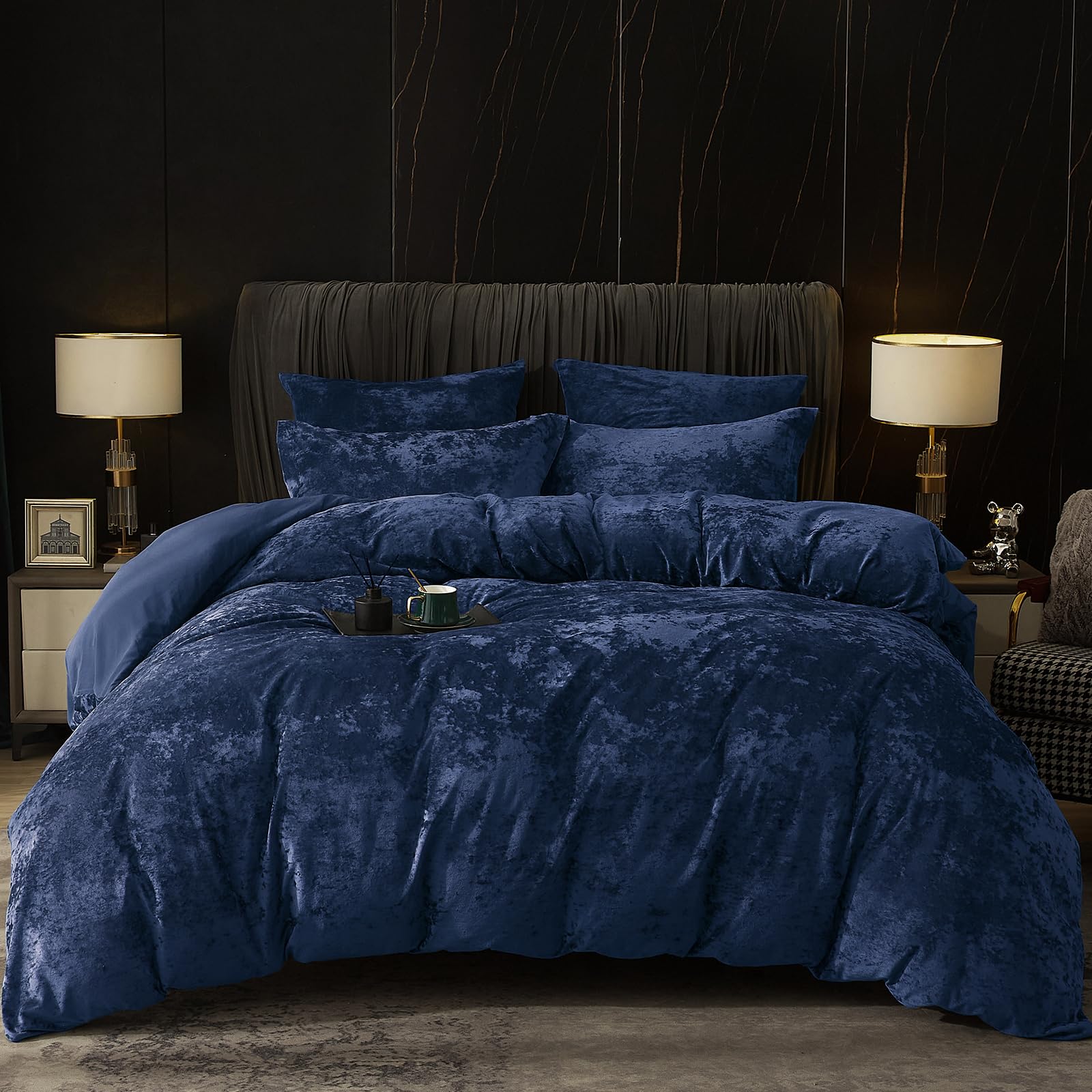 Phf Truely Velvet Duvet Cover Set Twin Size, 2Pcs Ultra Soft Breathable Comforter Cover Set, Luxury Cozy Flannel Duvet Cover Wit