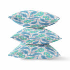 HomeRoots Cream Magenta Red 16â€ Green Indigo Boho Paisley Zippered Suede Throw Pillow