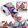 Spiareal 68.9 Feet Sailboats Border Bulletin Board Border Flower Beach Sun Eucalyptus Paw Flag Hat Balloon Sailboat For Classroo