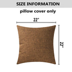 Home Brilliant Brown Throw Pillows For Couch Set Of 2 Lined Linen Throw Pillow Covers For Bench Sofa, 22X22 Inches, 55 Cm