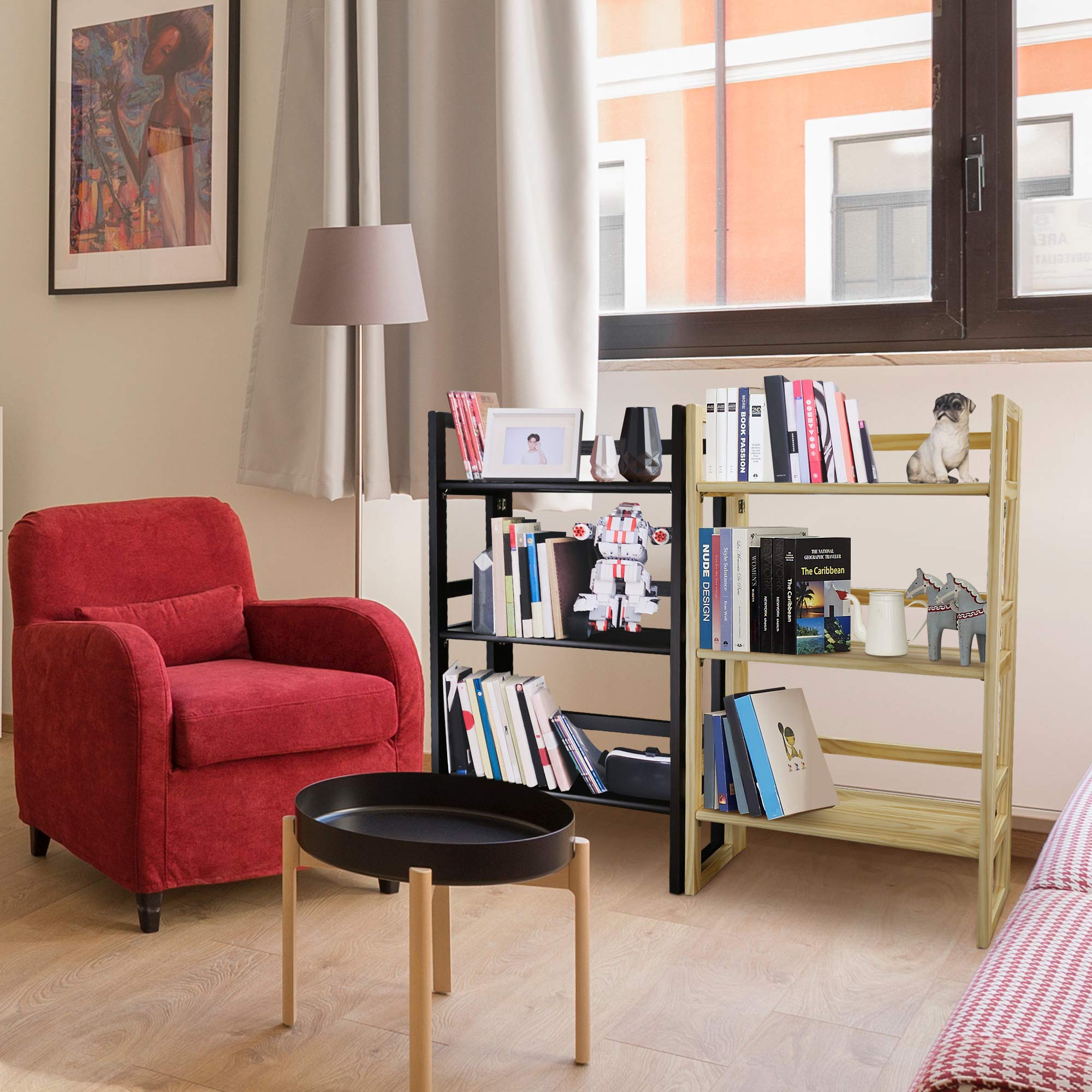 Casual Home 3-Shelf Folding Student Bookcase (20.75&quot; Wide)-Espresso