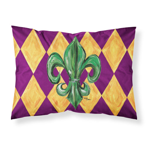 'Caroline'S Treasures 8133Pillowcase Mardi Gras Fleur De Lis Purple Green And Gold Moisture Wicking Fabric Standard Pillowcase,