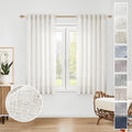 MEETBILY Ivory Kitchen Curtains 45 Inch Length 2 Panels Rod Pocket Back Tab Light Filtering Semi Sheer Cafe Curtains Tiers Short