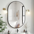 Bathroom Mirror for Wall,36x24,Black Oval Mirror for Bedroom Entryway Bathroom, Metal Framed Vanity Mirror(36x24,Black)
