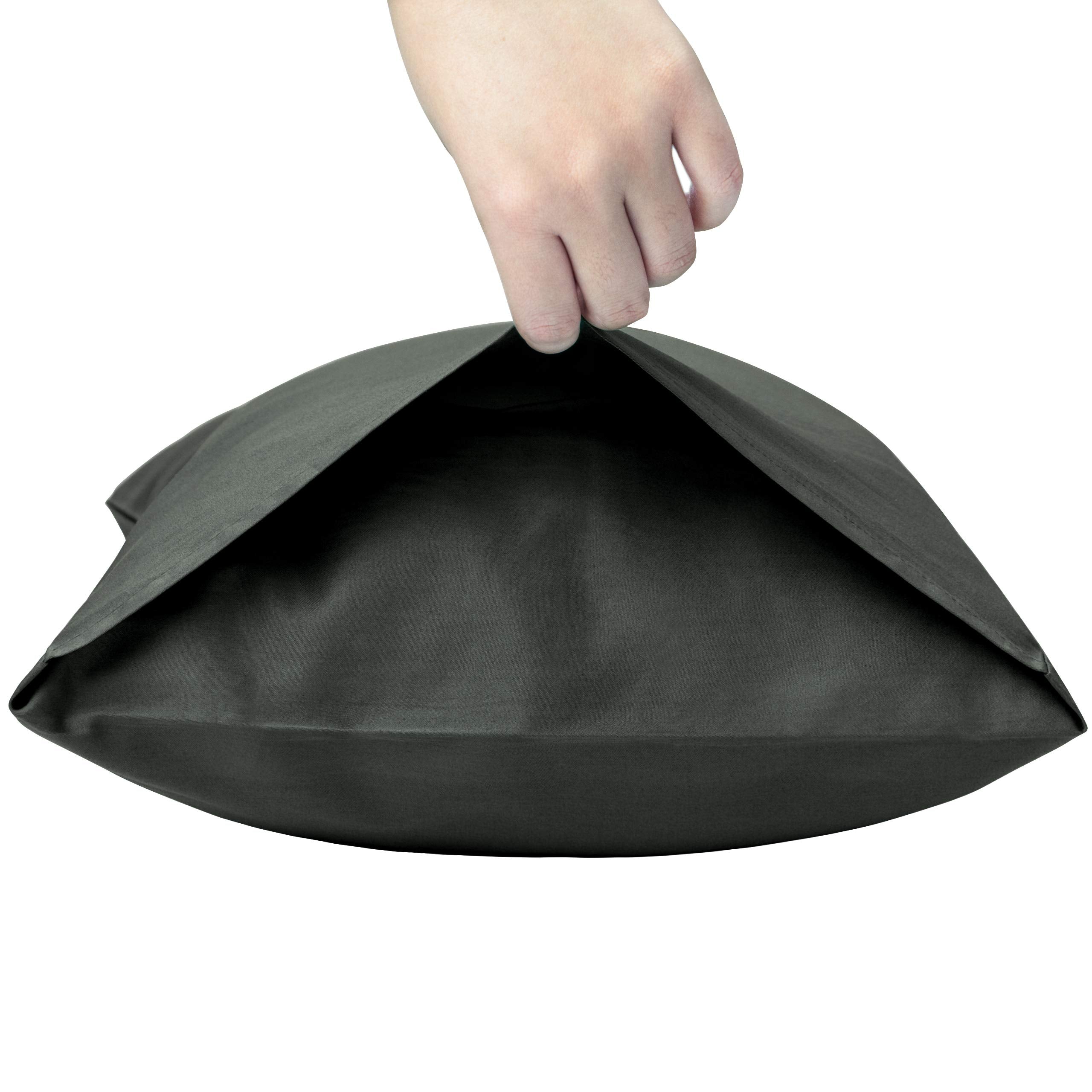 Ntbay 500 Thread Count 100% Egyptian Cotton Queen Pillowcases, Super Soft And Breathable Envelope Closure Pillow Cases, 20X30 Inches, Charcoal Grey