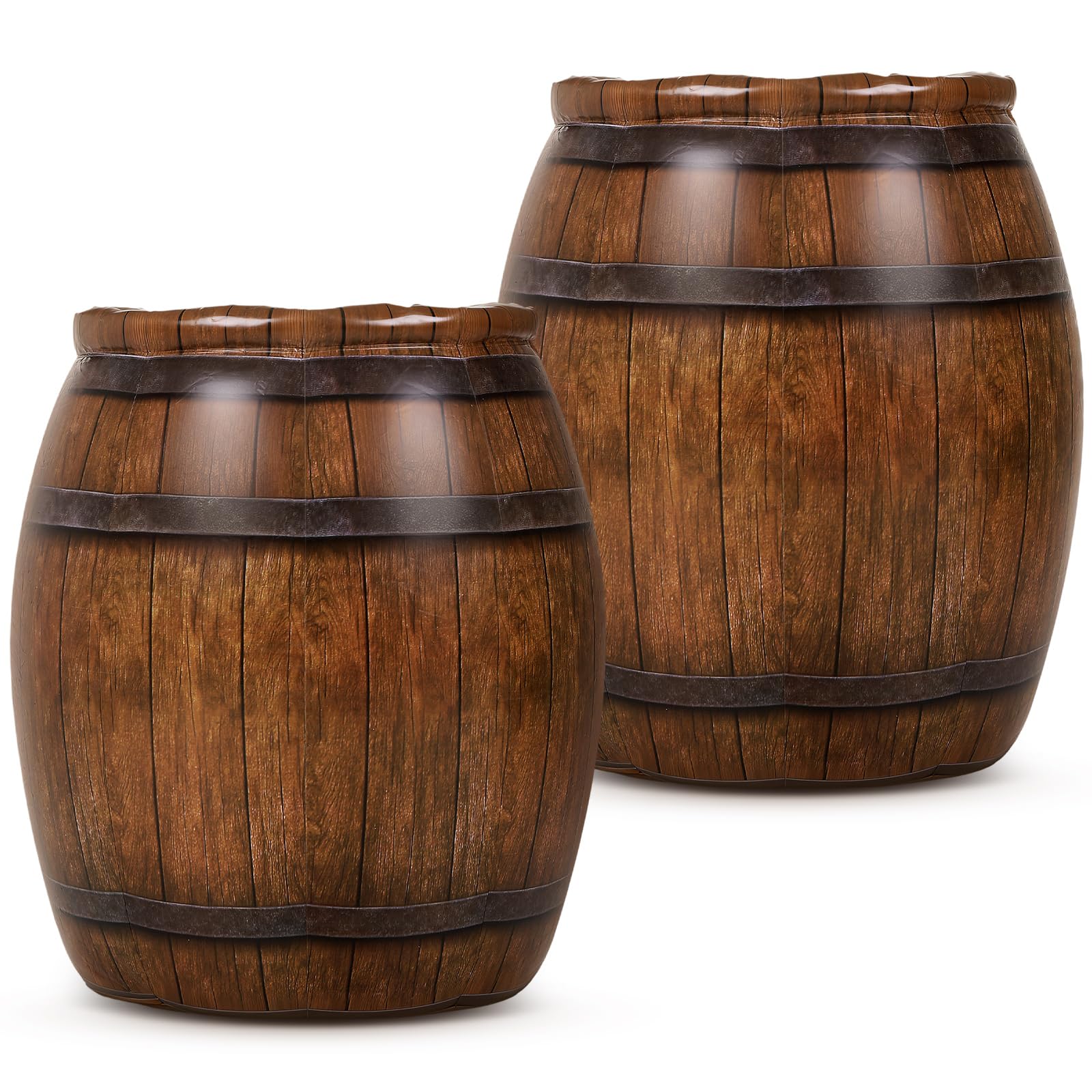Civaner 2 Pcs Western Cowboy Party Decoration, PVC Inflatable Pirate Barrels Western Cowboy Decor Barrel for Wild West Adventure