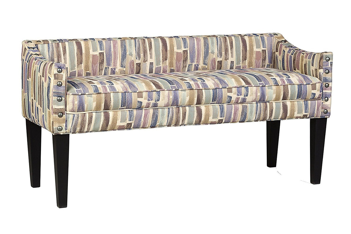 Leffler Home Whitney Transitional Long Upholstered Bench, Purple