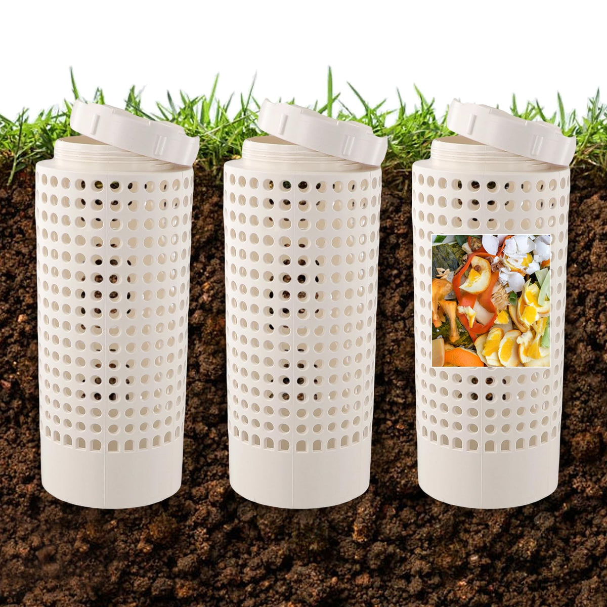 Underground Worm Farm, Outdoor InGround Compost Bin 4.3x4.3x11 2Gallons