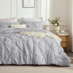 Andency Silver Gray Full Size Comforter Set (79X90Inch), 3 Pieces Western Modern Pinch Pleat Bedding Comforters & Sets, All Season Soft Lightweight Down Alternative Bed Set For Boys Kids Teens