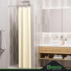 Neaterize Stall Shower Curtain Cream - Hotel Style Cream Shower Curtains For Bathroom With Waffle Design, 36X72 Inches - Fabric