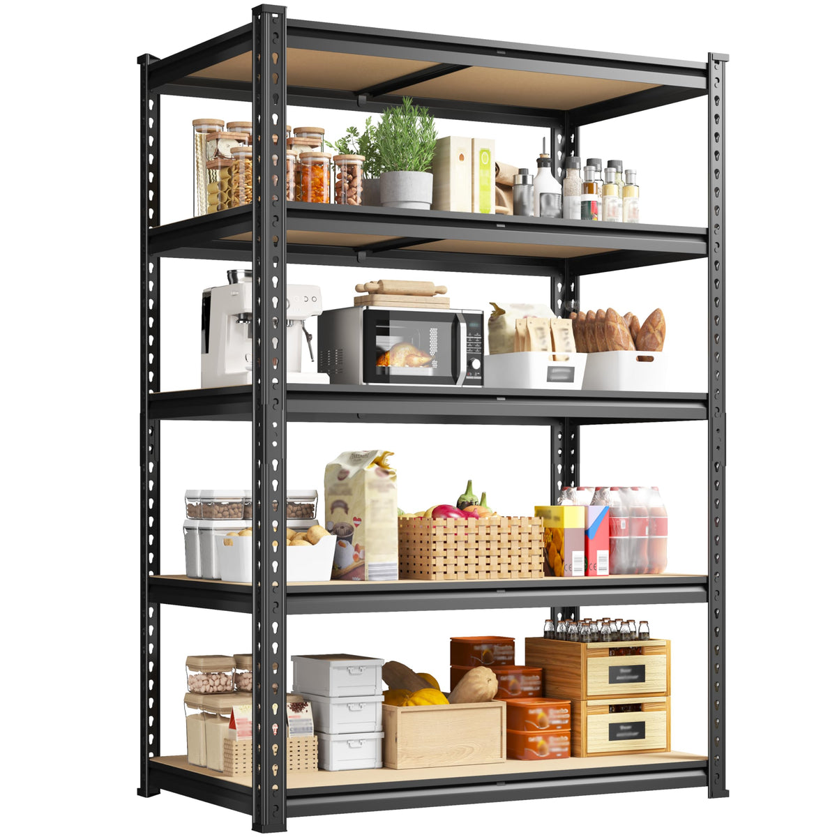 DurayLoly Detachable 5Tier Storage Shelves for Pantry Kitchen Closet