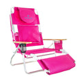Ostrich Deluxe Reclining Lounge Chair, 3 in 1 Folding Outdoor Beach Lounger, Pink