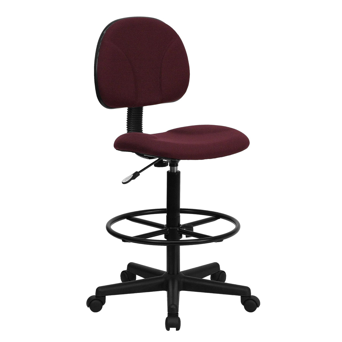 Flash Furniture Bruce Burgundy Fabric Drafting Chair (Cylinders: 22.5''-27''H or 26''-30.5''H)