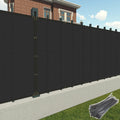 Patio 4' X 82' Fence Privacy Screen Black Commercial Grade Heavy Duty Outdoor Backyard Shade Windscreen Mesh Fabric With Brass G