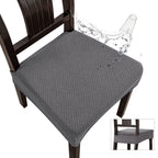 Genina Waterproof Seat Covers for Dining Room Chair Covers Waterproof Dining Chair Covers (4 PCS-Rear-Covered, Grey)