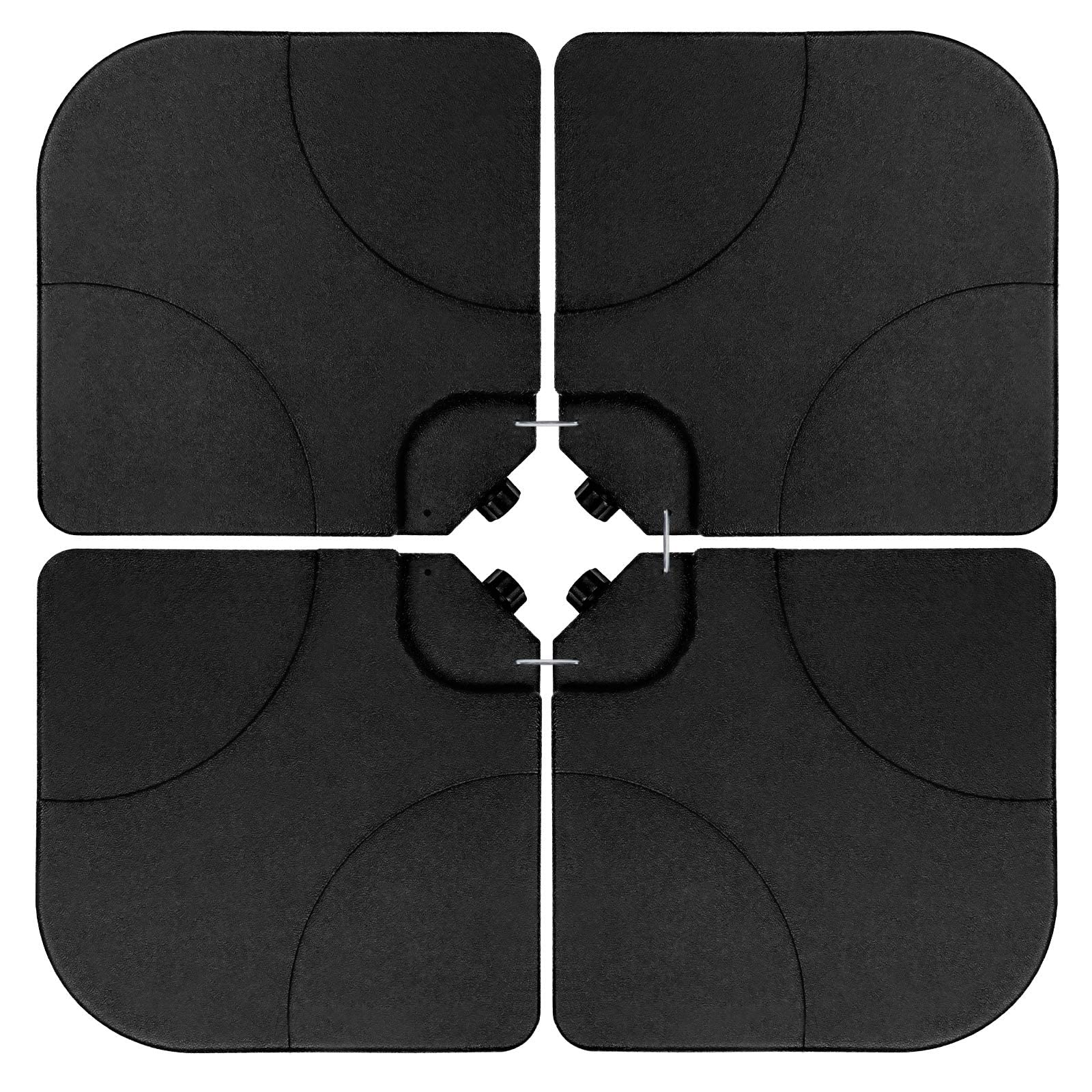 Simple Deluxe 4Pcs Cantilever Patio Stands, 176Lb Square Shaped Water Or 132Lb Sand Filled Base With U Locking, Black-Offset Umb