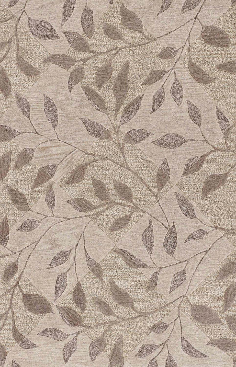 Dalyn Studio Ivory, Taupe And Khaki Vines On Subtle Diamond Pattern 5 By 7 Feet 9-Inch Area Rug