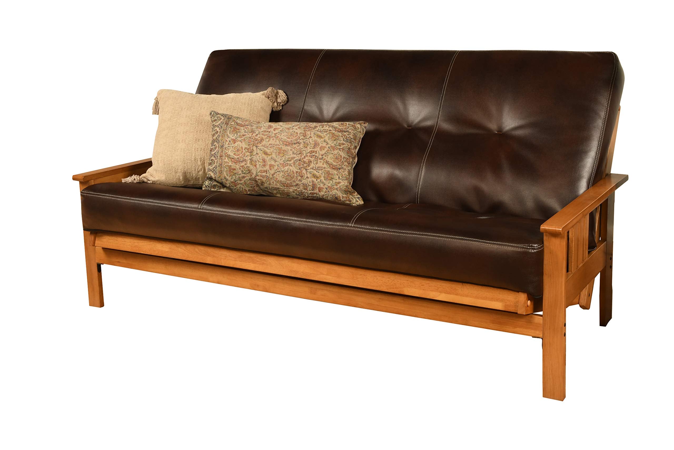 Kodiak Furniture Monterey Futon Set, No Drawers, With Butternut Base And Oregon Trail Java Mattress