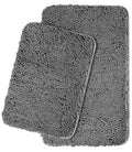 Yeaban Dark Gray Bathroom Rugs - Thick Chenille Bath Mats | Absorbent and Washable Bath Rug Non-Slip, Plush and Soft Rugs for Ba
