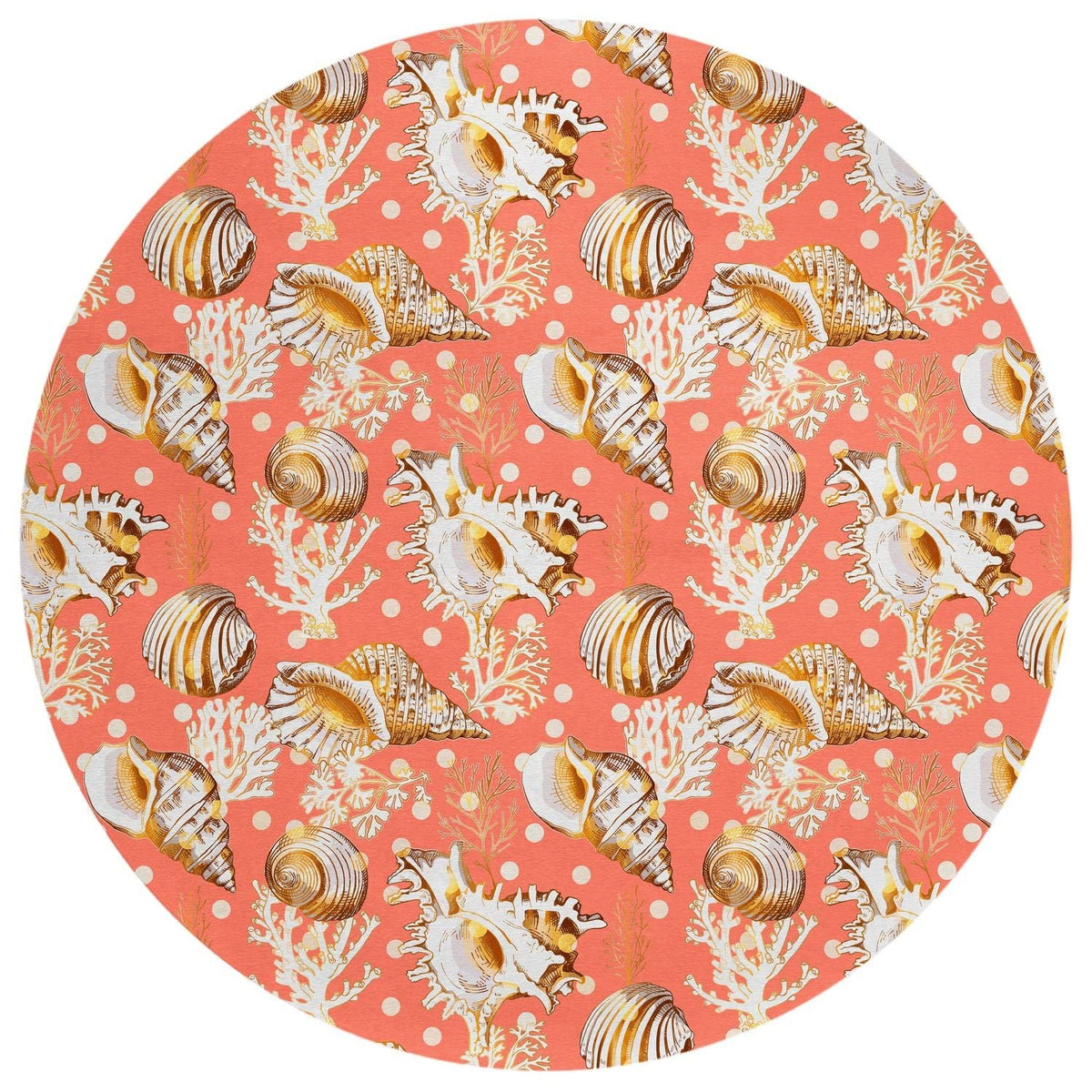Seabreeze Sz6 Orange Coastal Rug Round 8' X 8'