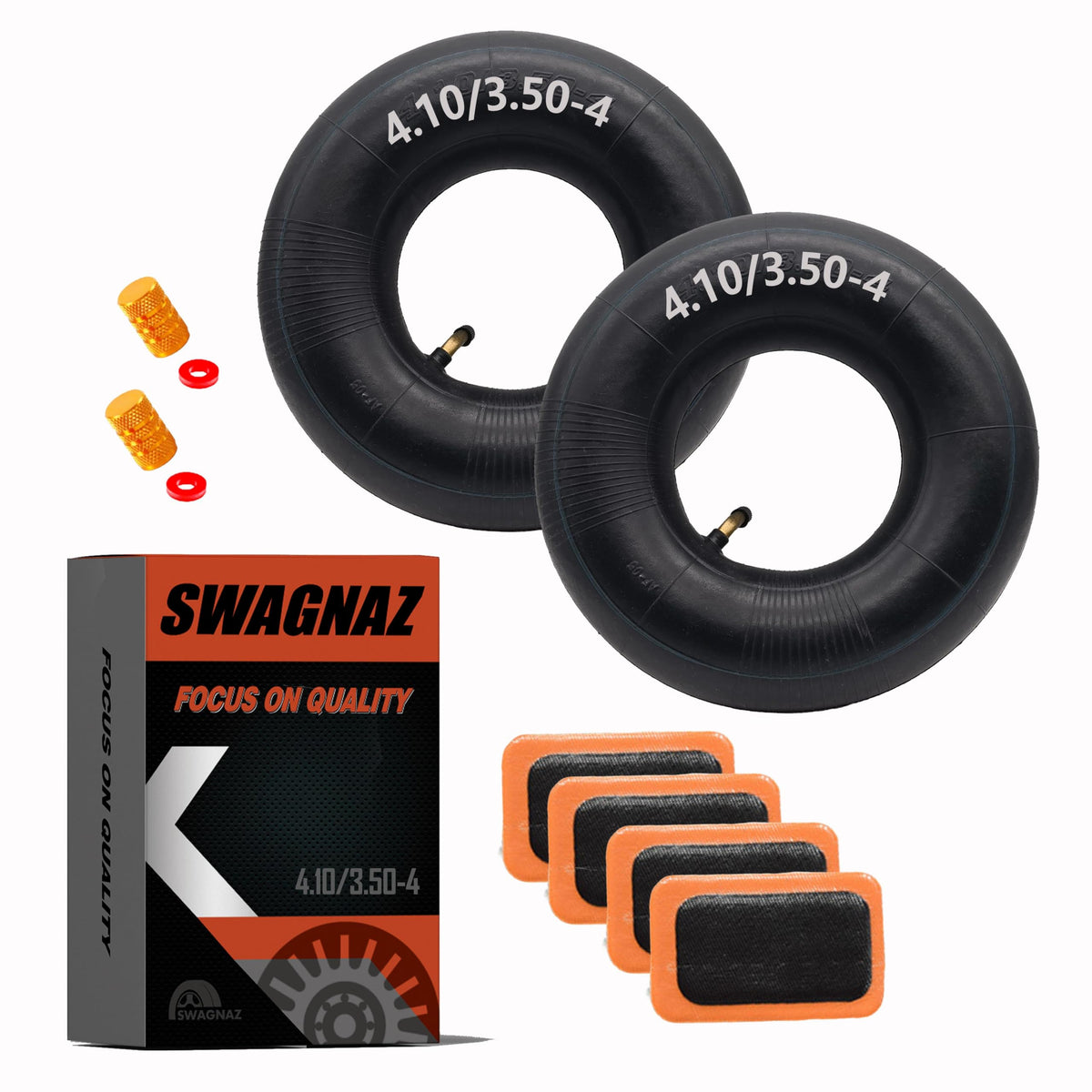 4.10/3.50-4 Tire Tube 410/350-4 Inner Tube For 10 Inch Tires Garden Cart Wheelbarrow Trolleys Trailers Push Flatbed Unicycles La