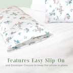 Elegant Comfort Ultra Soft Set Of 2 Floral Print Pillowcases - 1500 Premium Hotel Quality Microfiber, Soft And Smooth Envelope Closure 2-Piece Pillow Covers - Standard/Queen, Pink Celia