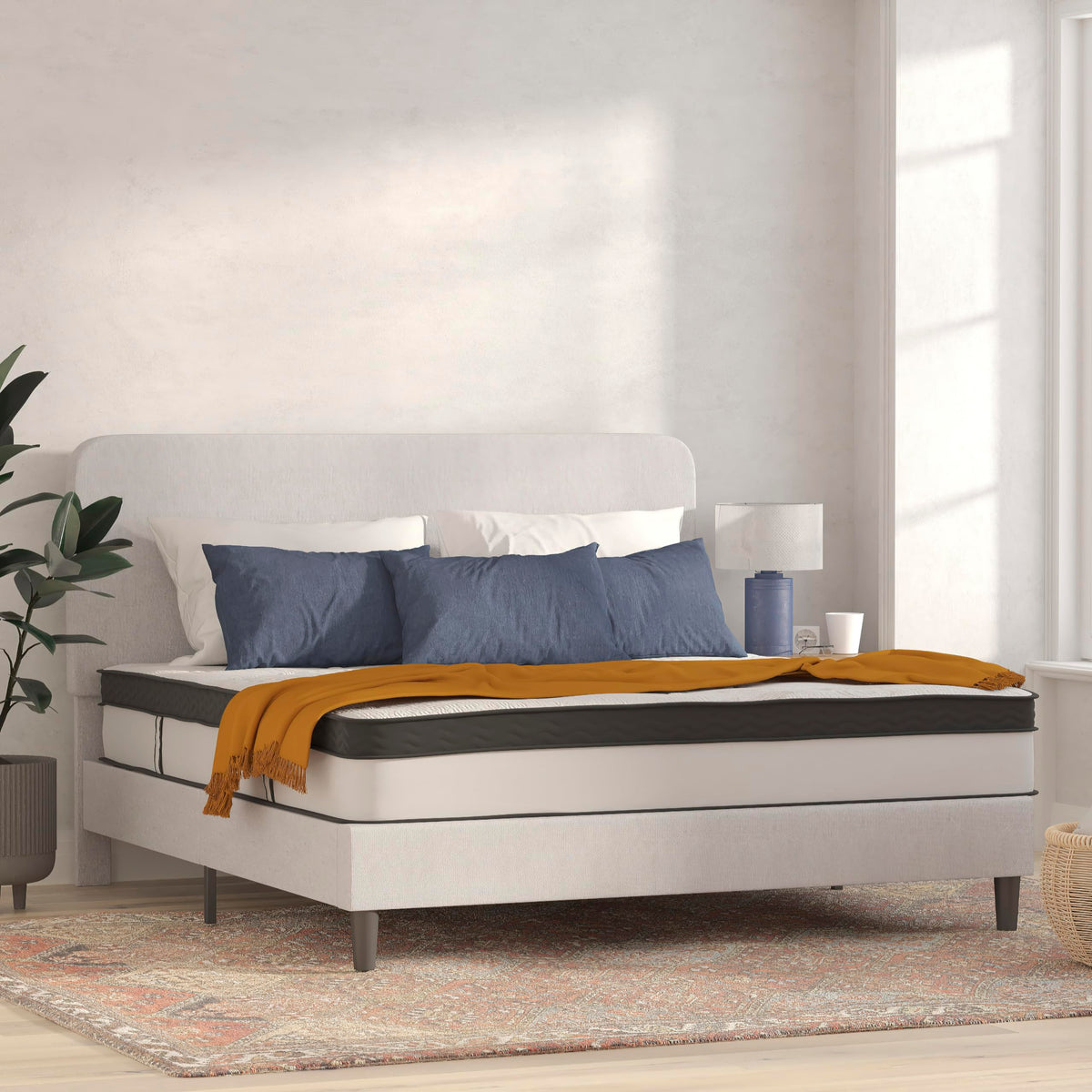 Flash Furniture Capri Comfortable Sleep 12&quot; Hybrid Pocket Spring and Foam Mattress in a Box, Foam Pocket Spring Hybrid Mattress, Pressure Relief, King