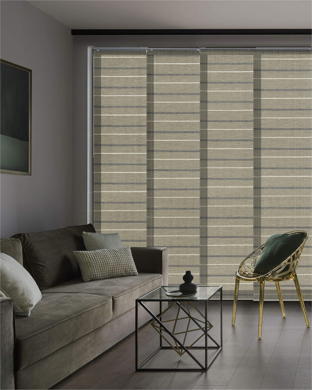 GoDear Design Adjustable Sliding Panel Track Blinds for Sliding Patio Doors, Vertical Blinds for Large Windows, Extendable Track