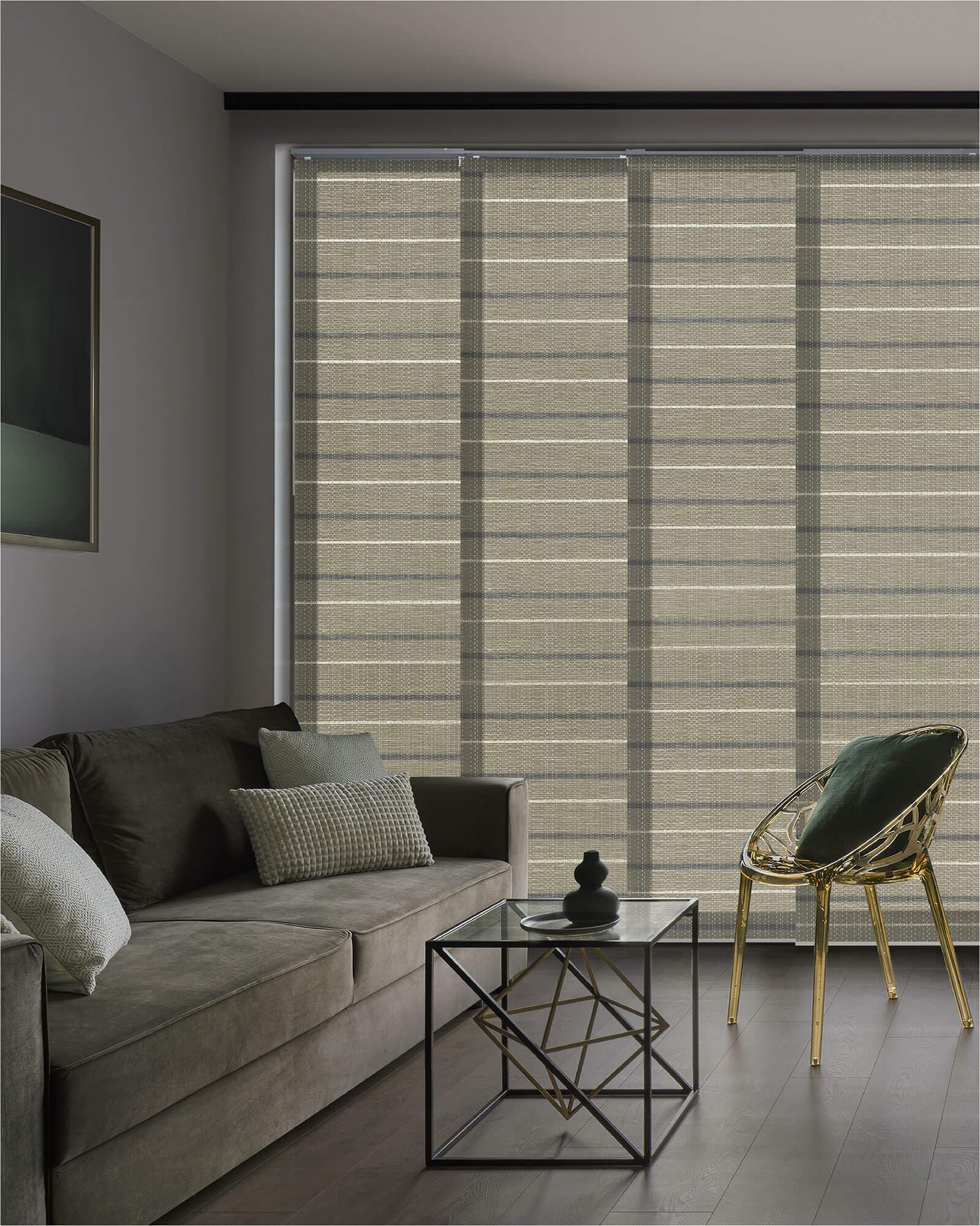 GoDear Design Adjustable Sliding Panel Track Blinds for Sliding Patio Doors, Vertical Blinds for Large Windows, Extendable Track