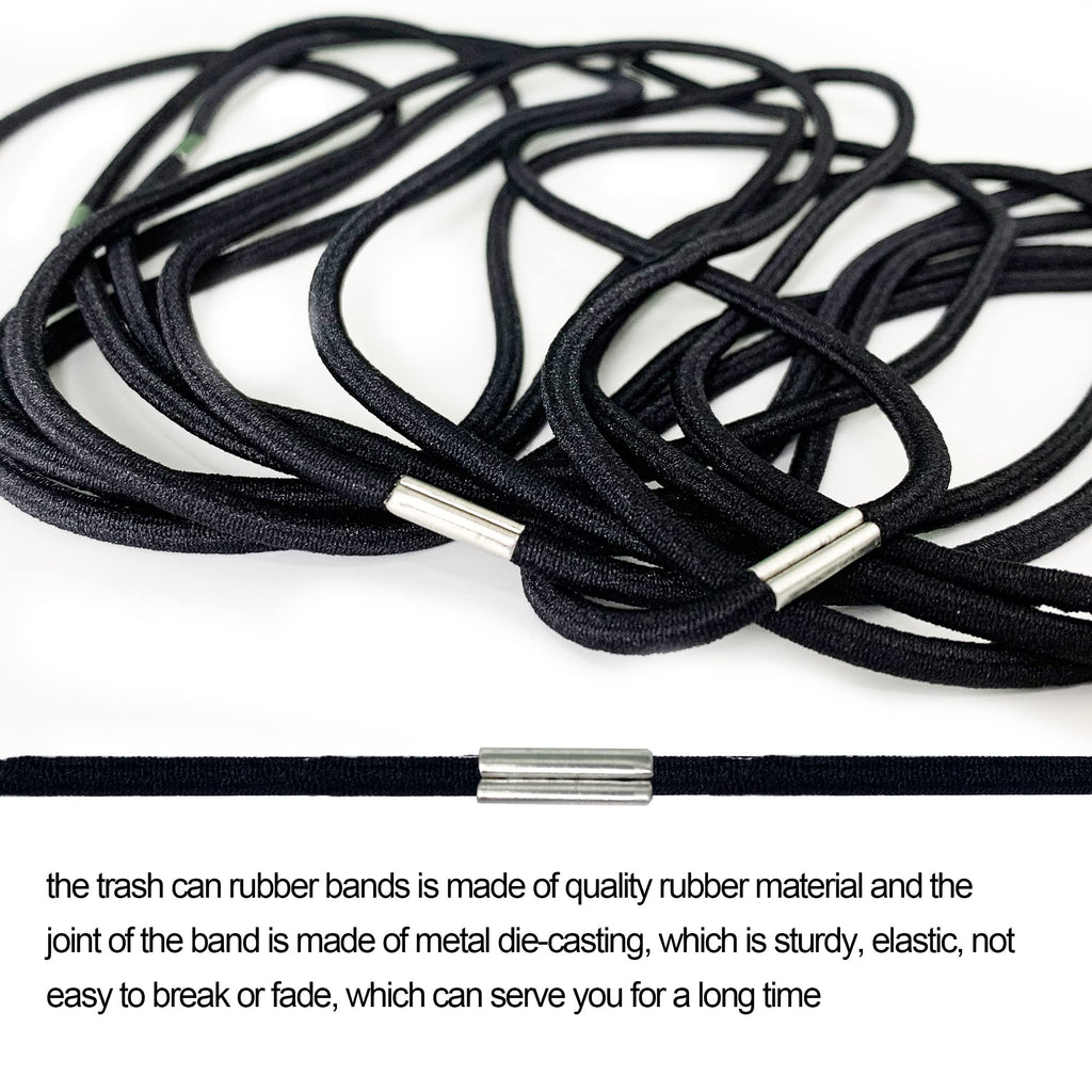 12Pcs Trash Can Bands For 13-30 Gallon Garbage Can 4.7Ft Rubber Trash Bag Holder Durable Elastic Trash Can Bungee For Home Kitch