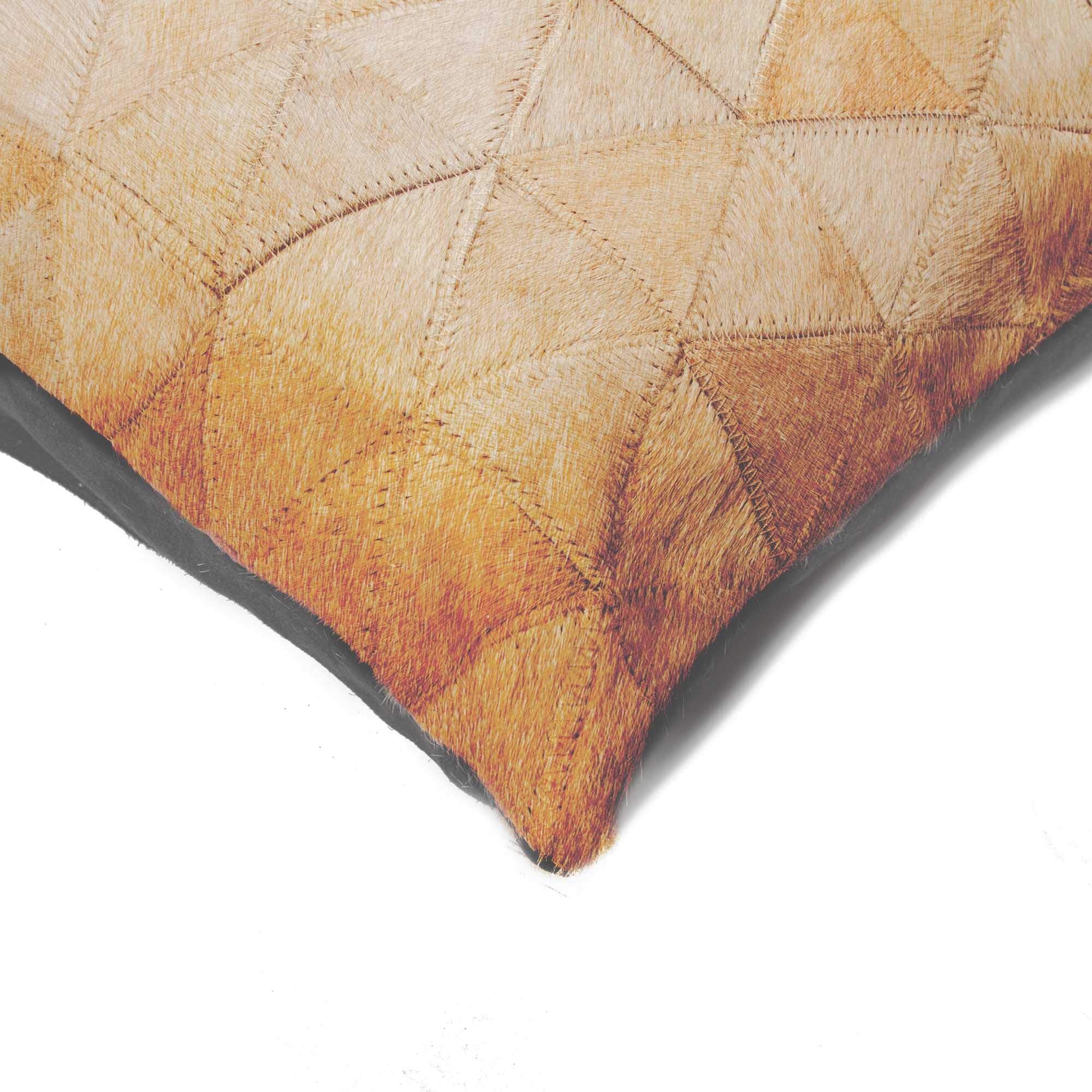HomeRoots Decor 18-inch x 18-inch x 5-inch Rare Tan Torino Kobe Cowhide - Pillow