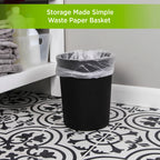 Kenney Kn83001 Storage Made Simple 1.53 Gallon (5.7 Liter) Small Open Top Rust-Proof Plastic Waste Basket/Trash Can/Garbage Can
