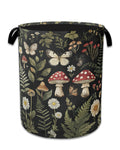 Red Mushroom Laundry Basket,Foldable Oxford Cloth Butterfly Plant Herb Laundry Hamper With Handle, 20.8x16 Portable Clothes St