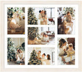 Golden State Art, 13.7x15.7 Distressed White Wood Collage Frame - White Mat - Displays Seven 4x6 Photos - Real Glass, Sawtooth H