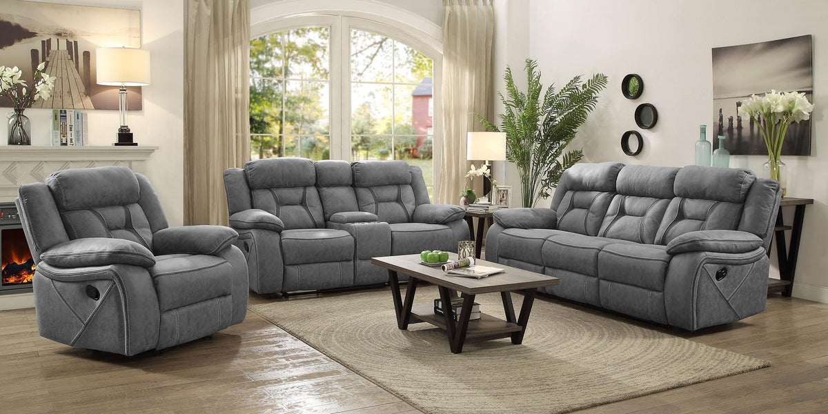 Coaster Higgins 3-Piece Motion Sofa Set, Grey