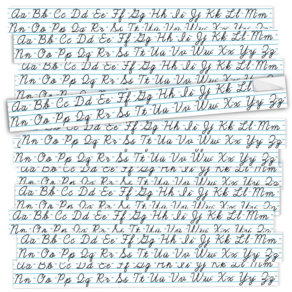 Stikart Removable Stickers - Cursive Letters Desk Strips (12 Pack)