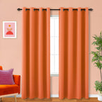 Koufall Living Room Curtains 96 Inches Long,Window Treatments Fall Decorations For Bedroom Home,Orange