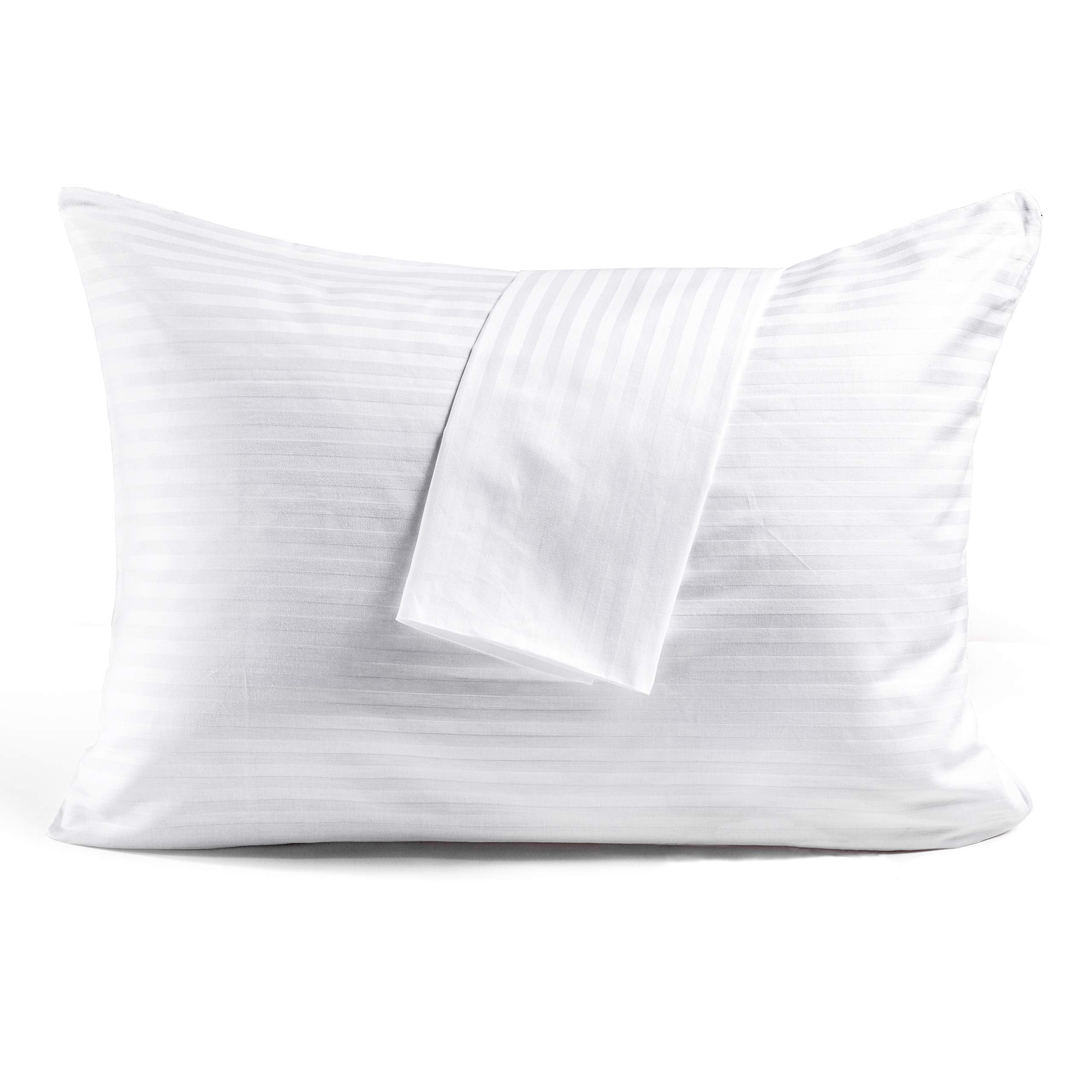 Faunna Zippered 100% Cotton Pillow Protectors Cover Case - Comfortable/Quiet Sateen Long-Staple Cotton- Soft & Breathable Pillow