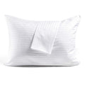 Faunna Zippered 100% Cotton Pillow Protectors Cover Case - Comfortable/Quiet Sateen Long-Staple Cotton- Soft & Breathable Pillow