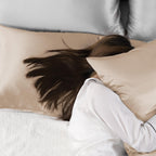 Love'S Cabin Silk Satin Pillowcase For Hair And Skin (Camel Taupe, 20X30 Inches) Slip Pillow Cases Queen Size Set Of 2 - Satin C