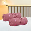 Rj Products Embroidered Cotton Bolsters Cover Pack Of 2  Onion