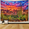 Generleo Mountain Tapestry Desert Cactus Tapestry Sunset Clouds Tapestry Psychedelic Tropical Plants Wall Tapestry Nature Scener