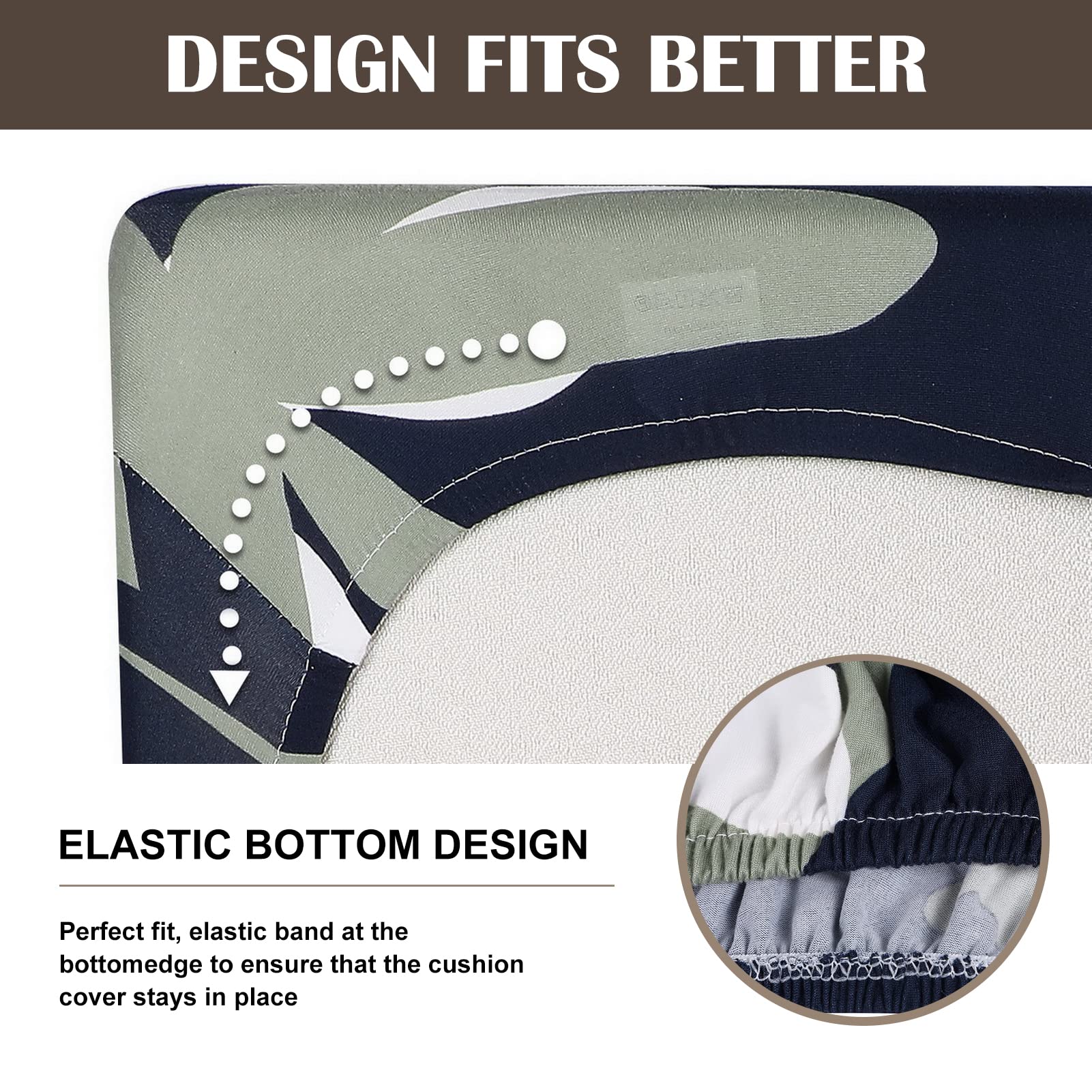 Searchi 3Pc Printed Sofa Couch Cushion Covers Replacement Chair Cushion Slipcovers Stretch Sofa Seat Cover Furniture Protector S