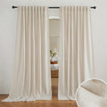 RYB HOME Semi Sheer Curtains for Bedroom, Airy Solid Sheer Window Curtain Stylish Privacy Drapes for Kitchen Dining Room Nursery
