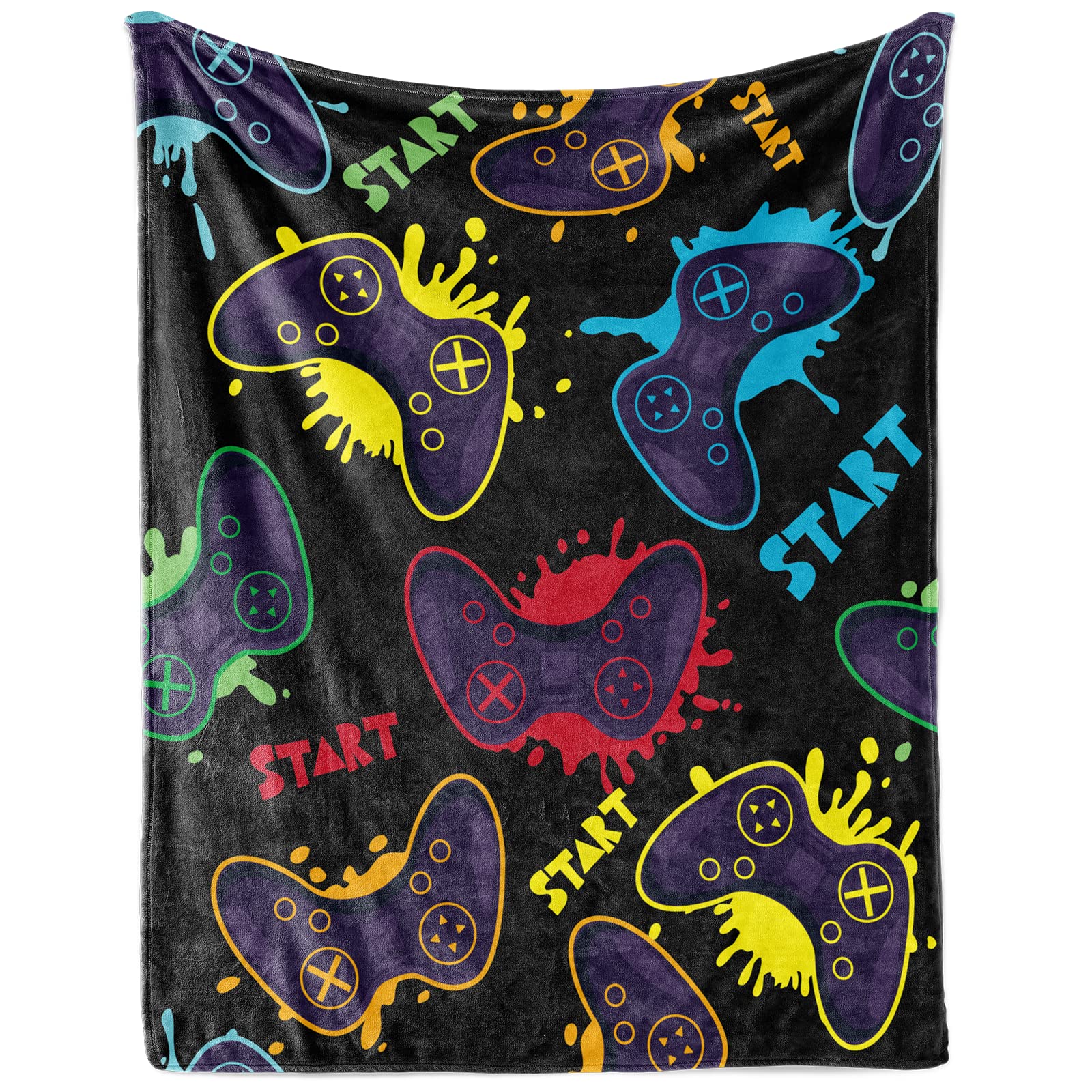 Gaming Blanket Boys Girls Gamer Blankets Boys At Work Travel Soft Gamer Blanket Fleece Cozy Video Game Blankets Gift For The Ult