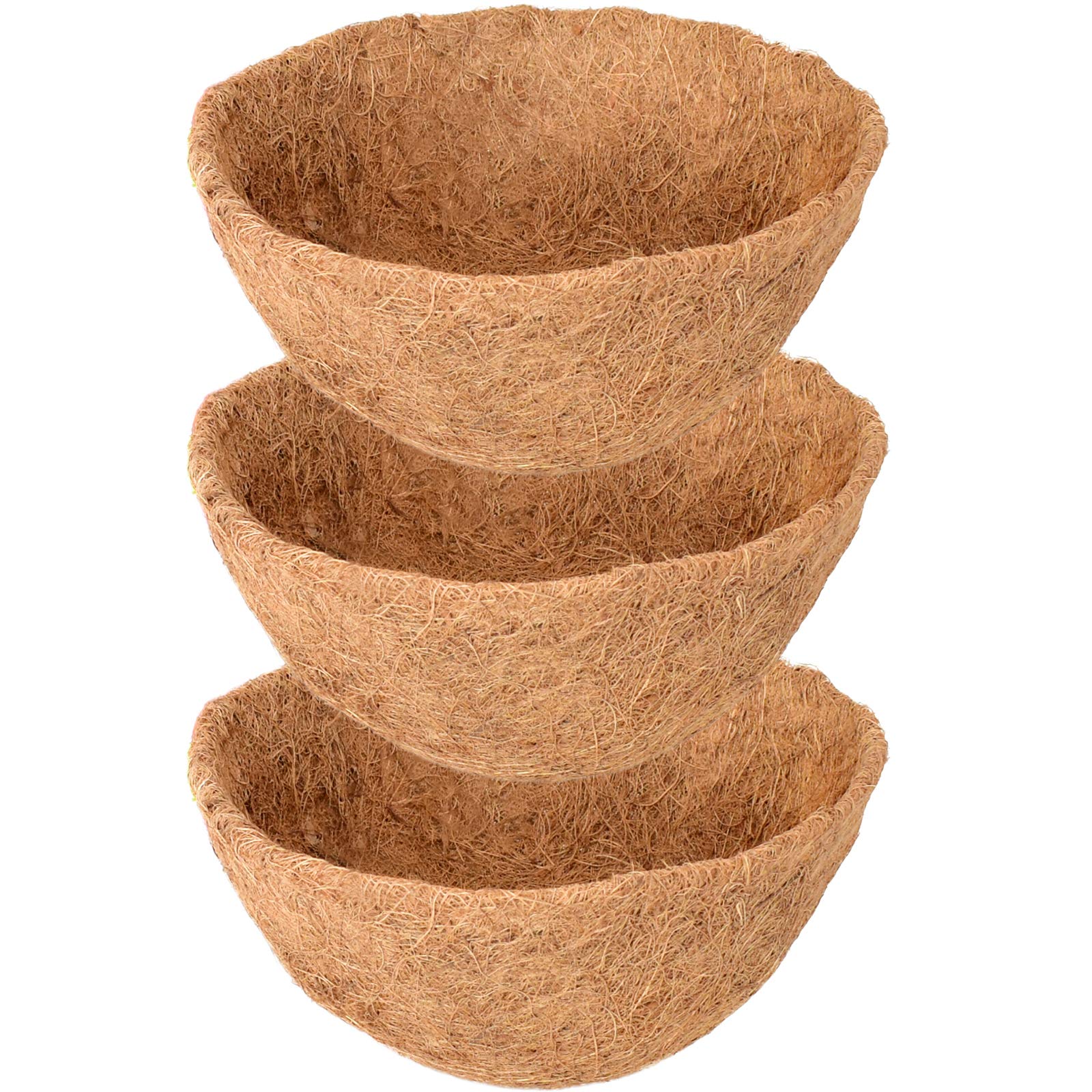 Legigo 3 Pack 14 Inch Hanging Basket Coco Liners Replacement, 100% Natural Round Coconut Coco Fiber Planter Basket Liners For Ha
