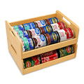 MinBoo EcoLyfe Bamboo Stackable Can Organizer 2Tier Gravity Food Dispenser
