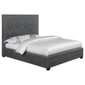 Bowfield Upholstered Bed with Nailhead Trim Charcoal, Eastern King