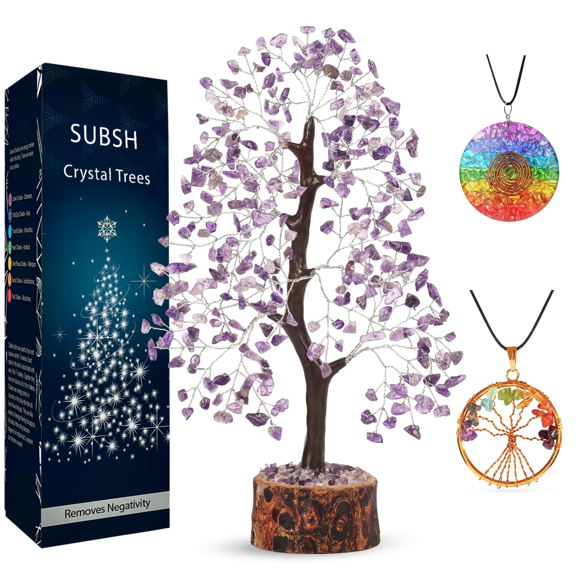 Chakra Tree of Life with Healing Angel, Crystal Tree for Positive Energy, Seven Chakra Tree, Gemstone Tree - Birthday Gifts for 